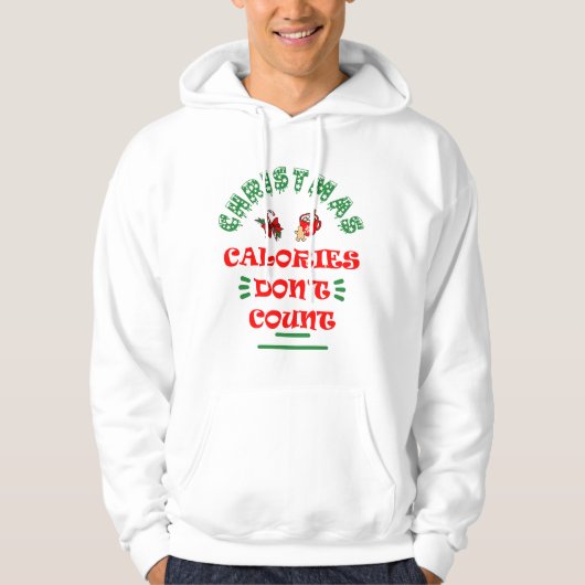 Kerstcalorieën tellen niet grappig eenvoudig hoodie (Voorkant)