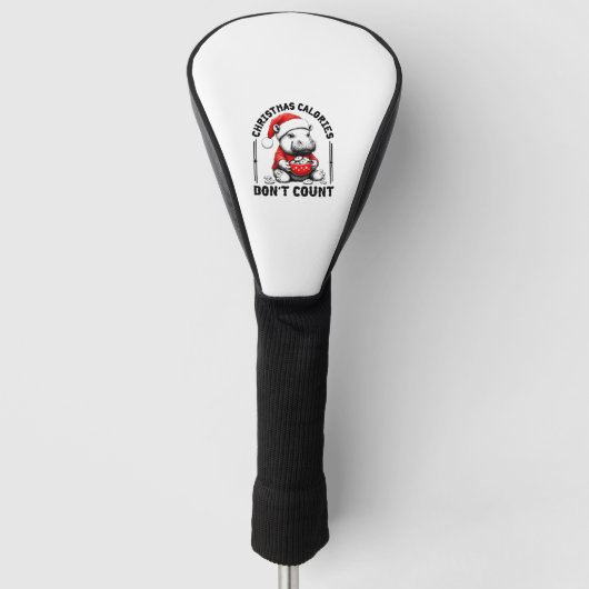 Kerstcalorieën tellen niet grappig Moo Deng Cook Golfheadcover (Voorkant)
