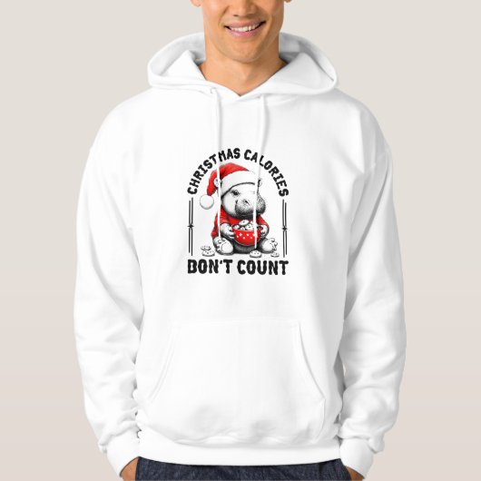 Kerstcalorieën tellen niet grappig Moo Deng Cook Hoodie (Voorkant)