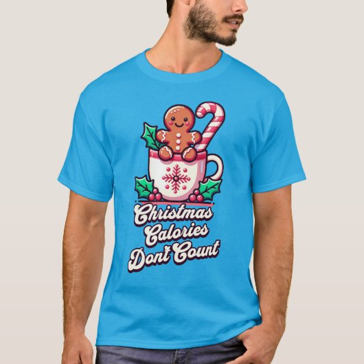 Kerstcalorieën tellen niet grappig t-shirt (Voorkant)