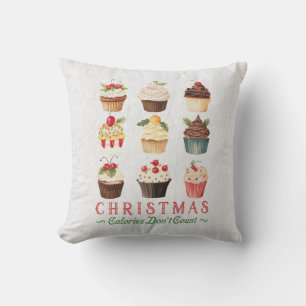 Kerstcalorieën tellen niet - Kerstcupcakes  Kussen