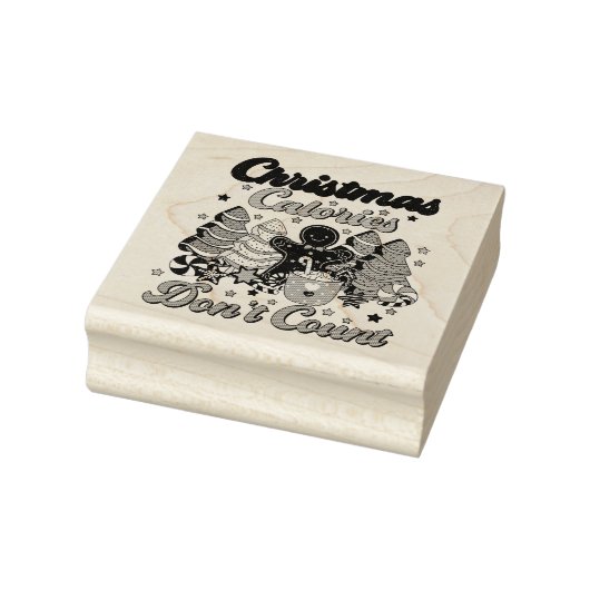 Kerstcalorieën tellen niet mee rubberstempel (Stempel)