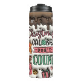 Kerstcalorieën tellen niet opgeblazen 3D Puffy Thermosbeker (Voorkant)
