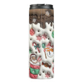 Kerstcalorieën tellen niet opgeblazen 3D Puffy Thermosbeker (Achterkant)