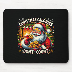 Kerstcalorieën tellen niet - Santa-koekjestee  Muismat