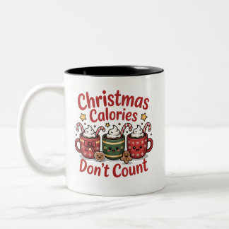 kerstcalorieën tellen niet tweekleurige koffiemok
