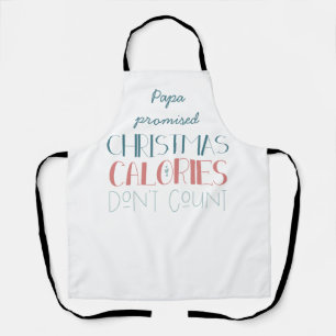 Kerstcalorieën tellen niet Typografie Grappig Schort