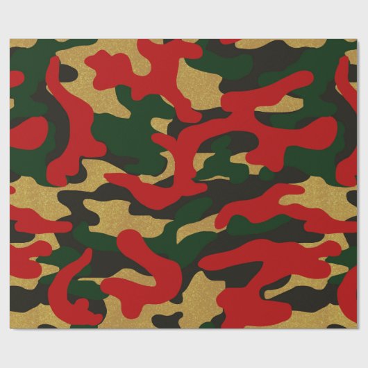 Kerstcamouflage Cadeaupapier (Vlak)