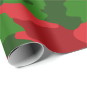 KerstCamouflage rood en groen Cadeaupapier (Rol Hoek)