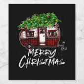 kerstcampagne caravan - kerstboomvoertuigen Campi Wijn Etiket (Enkel label)