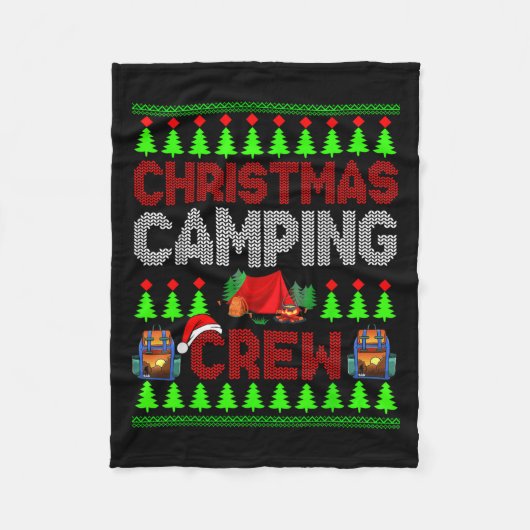 Kerstcamperbemanning Kersttrui Santa Camper Cam Fleece Deken (Voorkant)