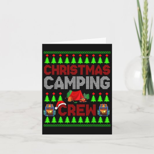 Kerstcamperbemanning Kersttrui Santa Camper Cam Kaart (Voorkant)