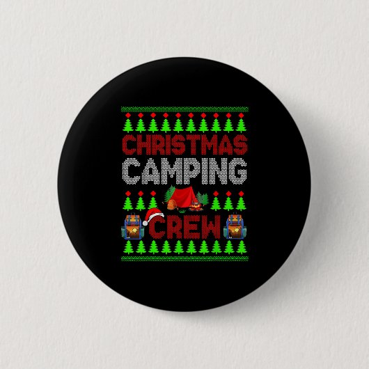 Kerstcamperbemanning Kersttrui Santa Camper Cam Ronde Button 5,7 Cm (Voorkant)