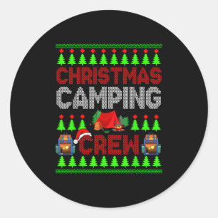 Kerstcamperbemanning Kersttrui Santa Camper Cam Ronde Sticker