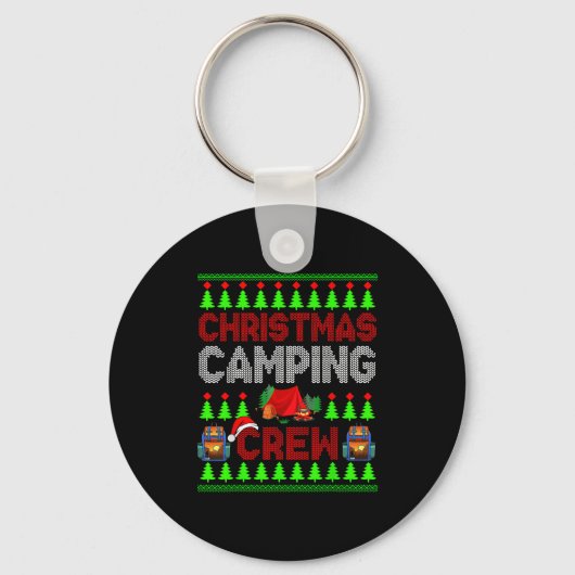 Kerstcamperbemanning Kersttrui Santa Camper Cam Sleutelhanger (Voorkant)