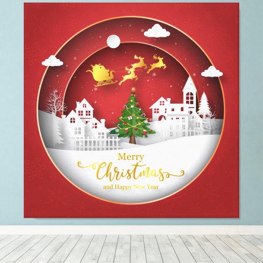 kerstcanvas afdrukken (Insitu (Houten vloer))