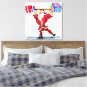 Kerstcanvas — Bodybuilder — Kerstman — kerstcadeau Canvas Afdruk (Insitu (Slaapkamer))