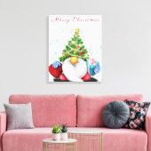 Kerstcanvas — Gift Gnome afdrukken met cadeaus (Insitu (Woonkamer))