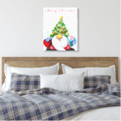 Kerstcanvas — Gift Gnome afdrukken met cadeaus (Insitu (Slaapkamer))