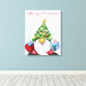 Kerstcanvas — Gift Gnome afdrukken met cadeaus (Insitu (Houten vloer))