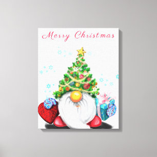 Kerstcanvas — Gift Gnome afdrukken met cadeaus