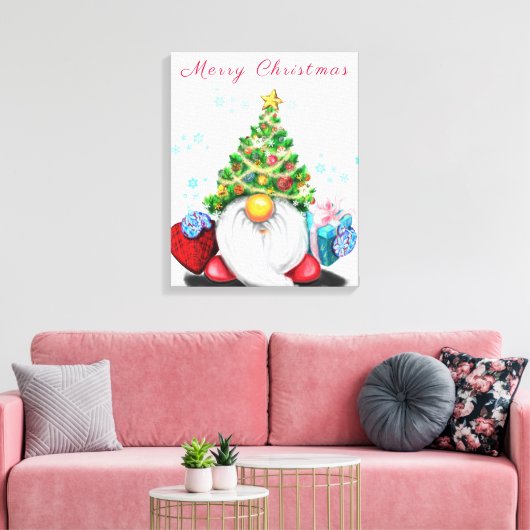 Kerstcanvas printgenoom met cadeau canvas afdruk (Insitu (Woonkamer))