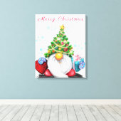 Kerstcanvas printgenoom met cadeau canvas afdruk (Insitu (Houten vloer))