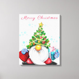 Kerstcanvas printgenoom met cadeau canvas afdruk