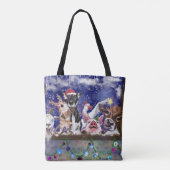 kerstCanvas tas Funny Boerderij Animal Party (Achterkant)