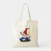 kerstCanvas tas Gift Skater Gnome met cadeaus (Achterkant)