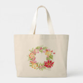 kerstCanvas tas Waterverf Wreath (Achterkant)