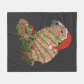KerstCapybara Family Wrapped in Lights Fleece Deken (Voorkant (Horizontaal))
