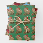 KerstCapybara Family Wrapped in Lights Inpakpapier Vel (In situ)