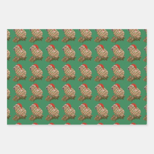 KerstCapybara Family Wrapped in Lights Inpakpapier Vel (Voorkant)