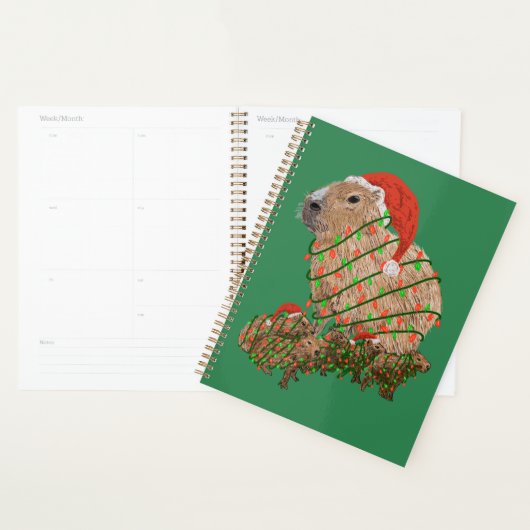 KerstCapybara Family Wrapped in Lights Planner (Display)