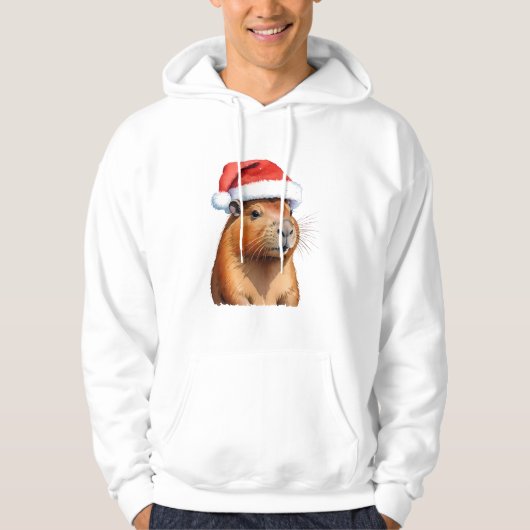 kerstcapybara hoodie (Voorkant)