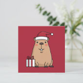Kerstcapybara Vakantiefun Feestdagenkaart (Staand voorkant)