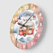 Kerstcaravan, sneeuw, herten grote klok (Hoek)