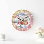 Kerstcaravan, sneeuw, herten grote klok (Huis)