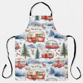 Kerstcaravan, sneeuw, herten schort (Voorkant)