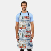 Kerstcaravan, sneeuw, herten schort (Gedragen)