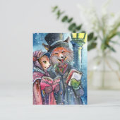 kerstcarol feestdagenkaart (Staand voorkant)