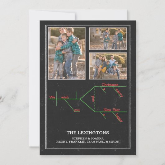 Kerstcarol Grammar Diagram Holiday Feestdagenkaart (Voorkant)
