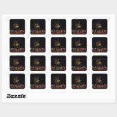 Kerstcarol Lichten 2016 Vierkante Sticker (Vel)