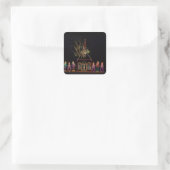 Kerstcarol Lichten 2016 Vierkante Sticker (Tas)