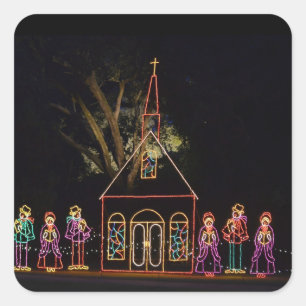 Kerstcarol Lichten 2016 Vierkante Sticker