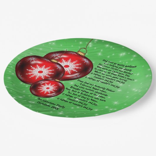 Kerstcarol Lyrics God Rest - Gentlemen 9" Papieren Bordje (Gekanteld)