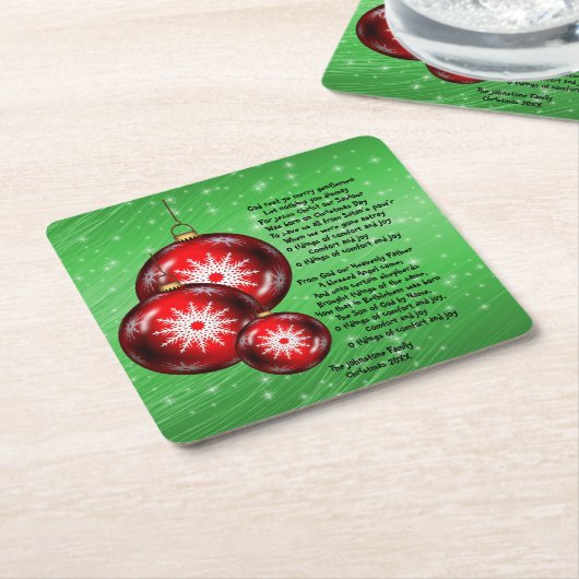 Kerstcarol Lyrics God Rest - Gentlemen Kartonnen Onderzetters (Schuin)