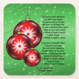 Kerstcarol Lyrics God Rest - Gentlemen Kartonnen Onderzetters