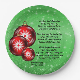 Kerstcarol Lyrics, lang geleden 9" Papieren Bordje